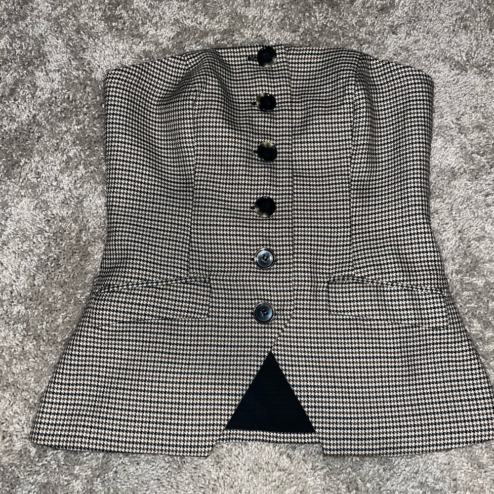 Strapless button down top